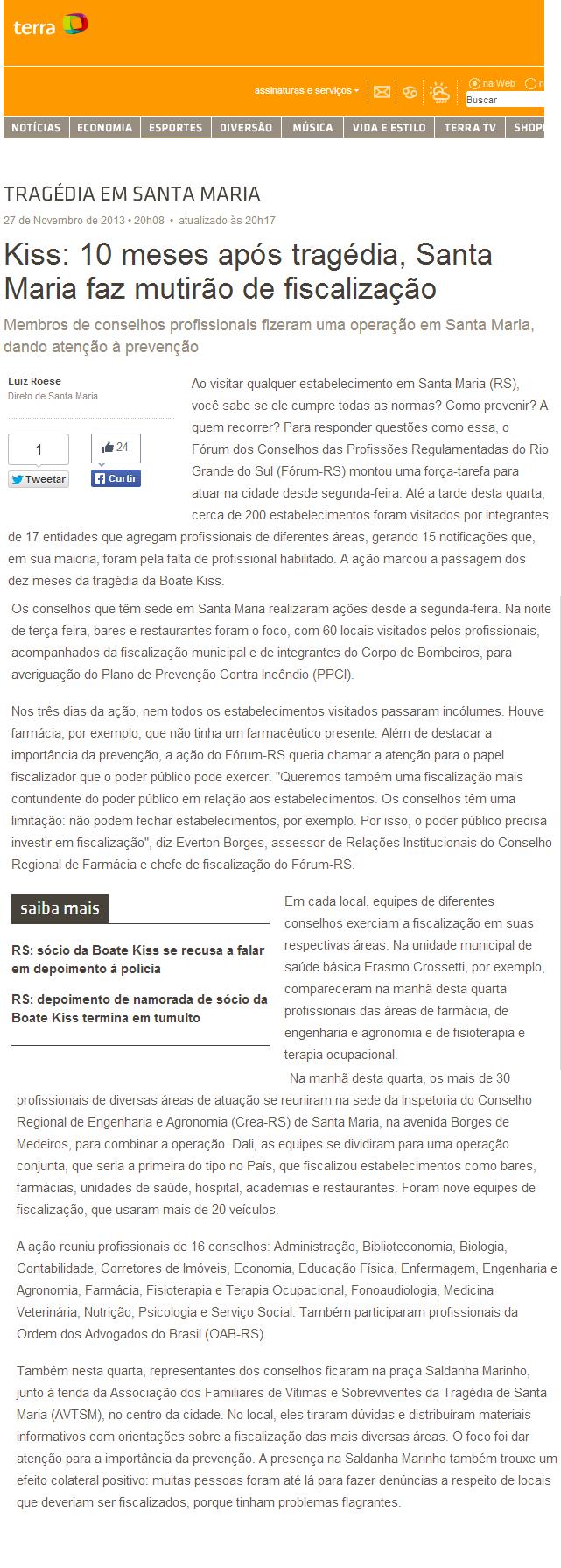 Kiss: 10 meses após tragédia, Santa Maria faz mutirão de fiscalização